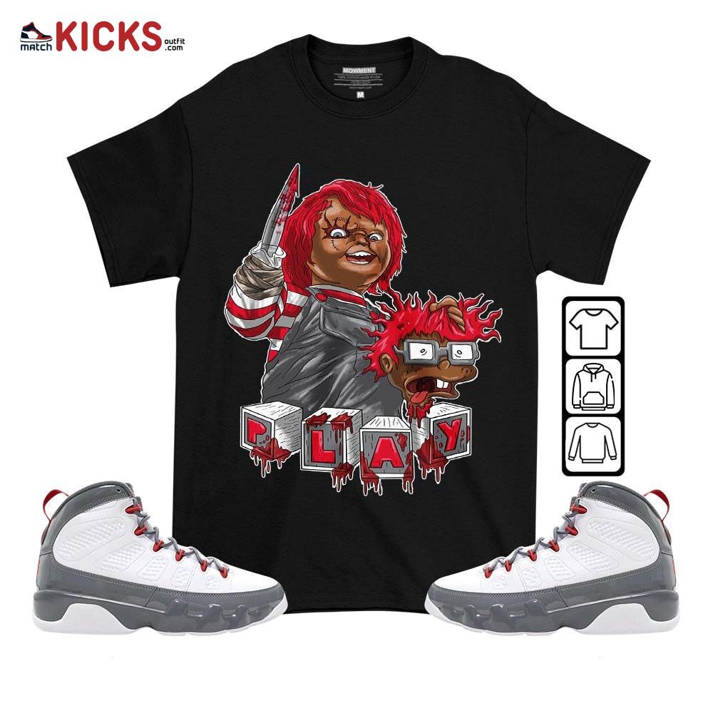 Chucky Chuckie Kills Halloween Sneaker Shirt Match Fire Red 9s, Jordan 9 Retro Fire Red MKO T-Shirt