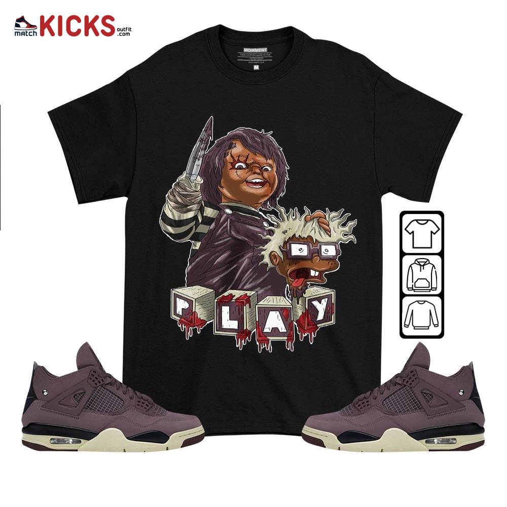 Chucky Chuckie Kills Halloween Sneaker Shirt Match Violet Ore 4s, Jordan 4 A Ma Maniere Violet Ore MKO T-Shirt