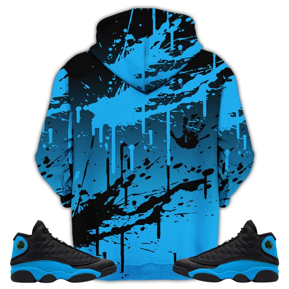 Chucky Chuckie Kills Sneaker Shirt Match Black University Blue 13S, Jordan 13 Black University Blue 2022 Hoodie Sweatshirt Tee All Over Print MKO Shirt