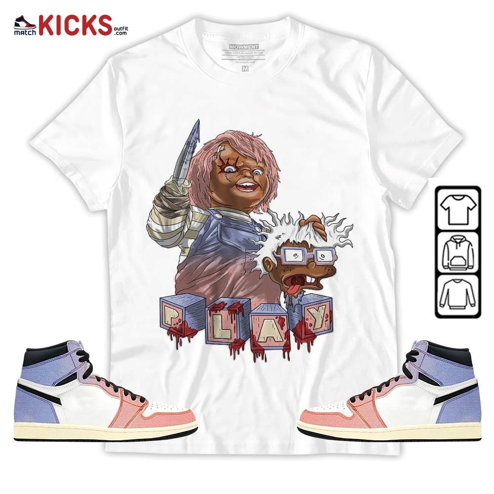 Chucky Chuckie Kills Sneaker Shirt Match Retro Skyline 1s, Jordan 1 High OG Skyline MKO T-Shirt
