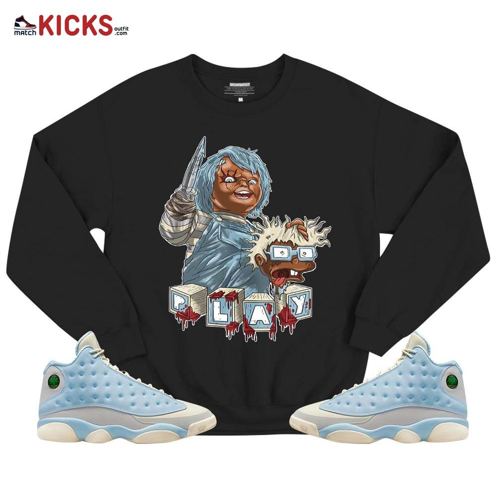 Chucky Chuckie Kills Sneaker Shirt Match SoleFly 13s, Jordan 13 Retro SoleFly MKO T-Shirt Chucky Chuckie Kills Sneaker Shirt Match SoleFly 13s, Jordan 13 Retro SoleFly MKO T-Shirt