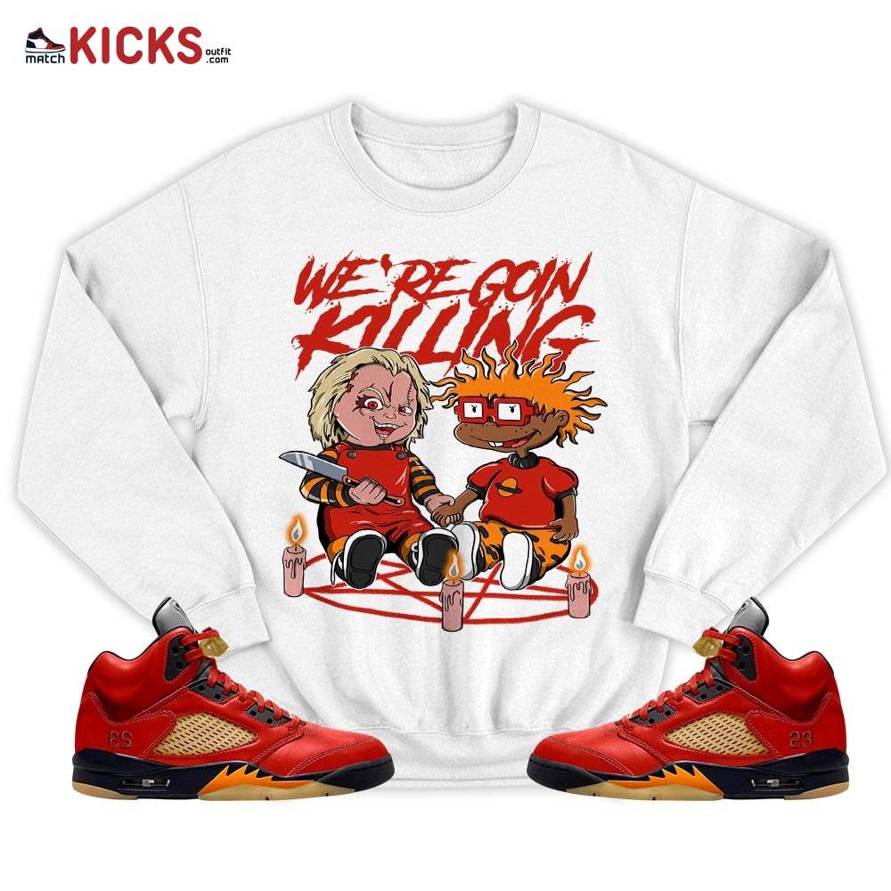 Chucky Chuckie Rugrats Horror Sneaker Shirt Match 5 Dunk On Mars, Jordan 5 Mars For Her MKO T-Shirt Chucky Chuckie Rugrats Horror Sneaker Shirt Match 5 Dunk On Mars, Jordan 5 Mars For Her MKO T-Shirt