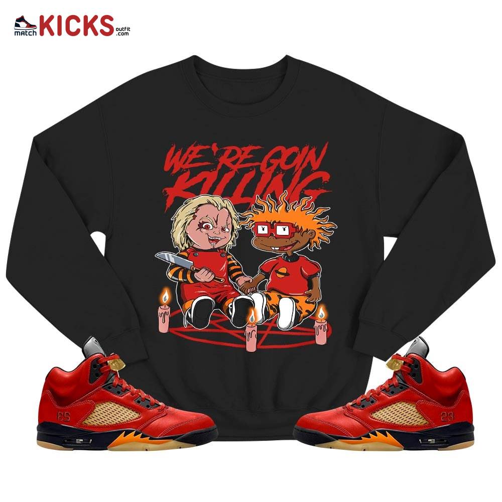 Chucky Chuckie Rugrats Horror Sneaker Shirt Match 5 Dunk On Mars, Jordan 5 Mars For Her MKO T-Shirt Chucky Chuckie Rugrats Horror Sneaker Shirt Match 5 Dunk On Mars, Jordan 5 Mars For Her MKO T-Shirt