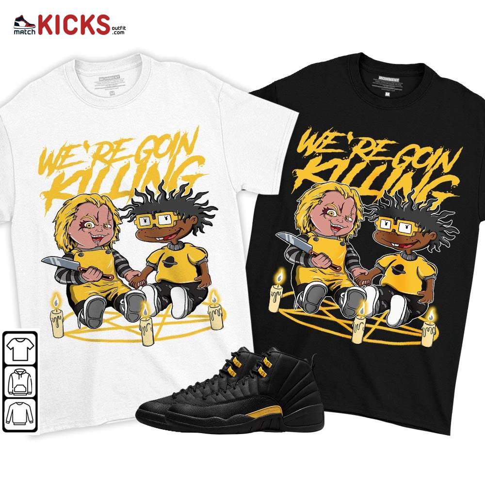 Chucky Chuckie Rugrats Horror Sneaker Shirt Match Black Taxi 12s, Jordan 12 Retro Black Taxi MKO T-Shirt Chucky Chuckie Rugrats Horror Sneaker Shirt Match Black Taxi 12s, Jordan 12 Retro Black Taxi MKO T-Shirt