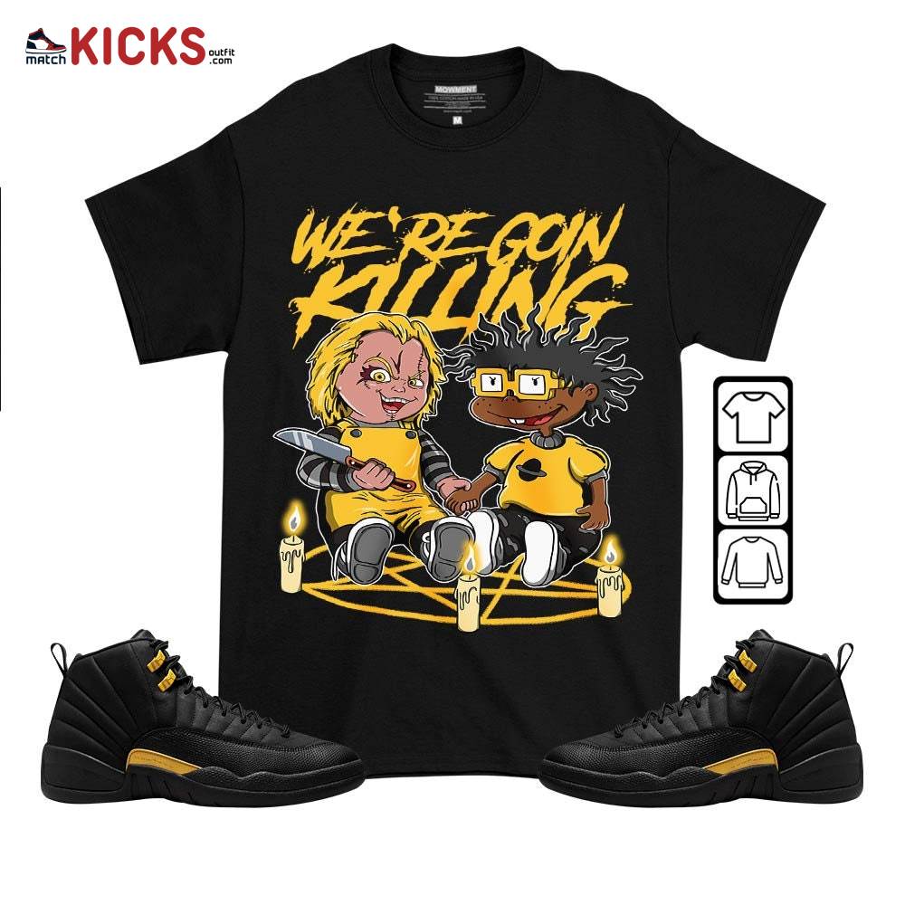 Chucky Chuckie Rugrats Horror Sneaker Shirt Match Black Taxi 12s, Jordan 12 Retro Black Taxi MKO T-Shirt