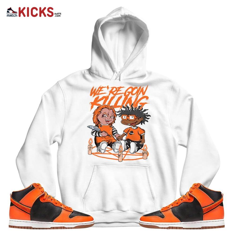 Chucky Chuckie Rugrats Horror Sneaker Shirt Match Dunk Black Orange, Dunk High GS Safety Orange MKO T-Shirt Chucky Chuckie Rugrats Horror Sneaker Shirt Match Dunk Black Orange, Dunk High GS Safety Orange MKO T-Shirt