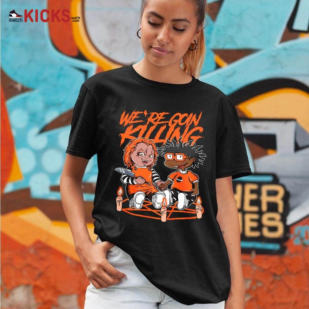 Chucky Chuckie Rugrats Horror Sneaker Shirt Match Dunk Black Orange, Dunk High GS Safety Orange MKO T-Shirt Chucky Chuckie Rugrats Horror Sneaker Shirt Match Dunk Black Orange, Dunk High GS Safety Orange MKO T-Shirt