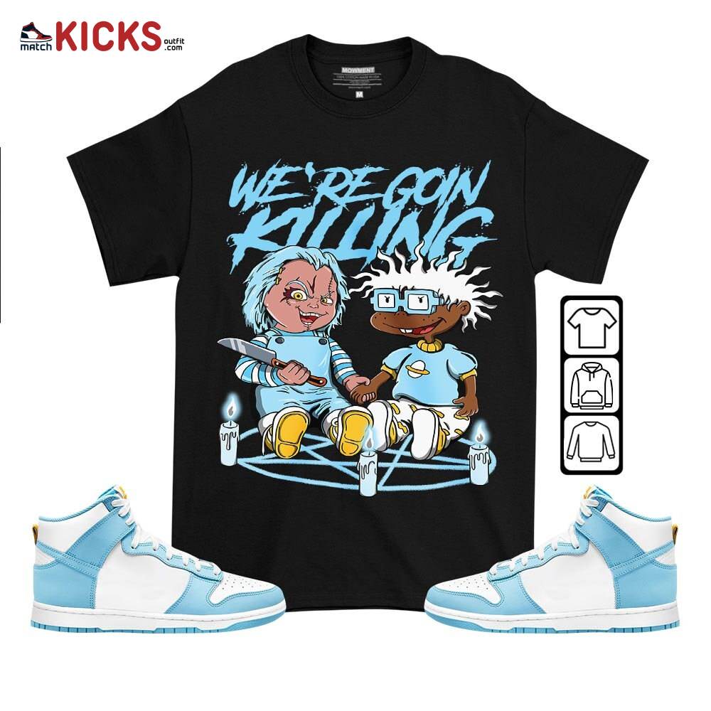 Chucky Chuckie Rugrats Horror Sneaker Shirt Match Dunk High Blue Chill, Dunk High Homer Simpson MKO T-Shirt