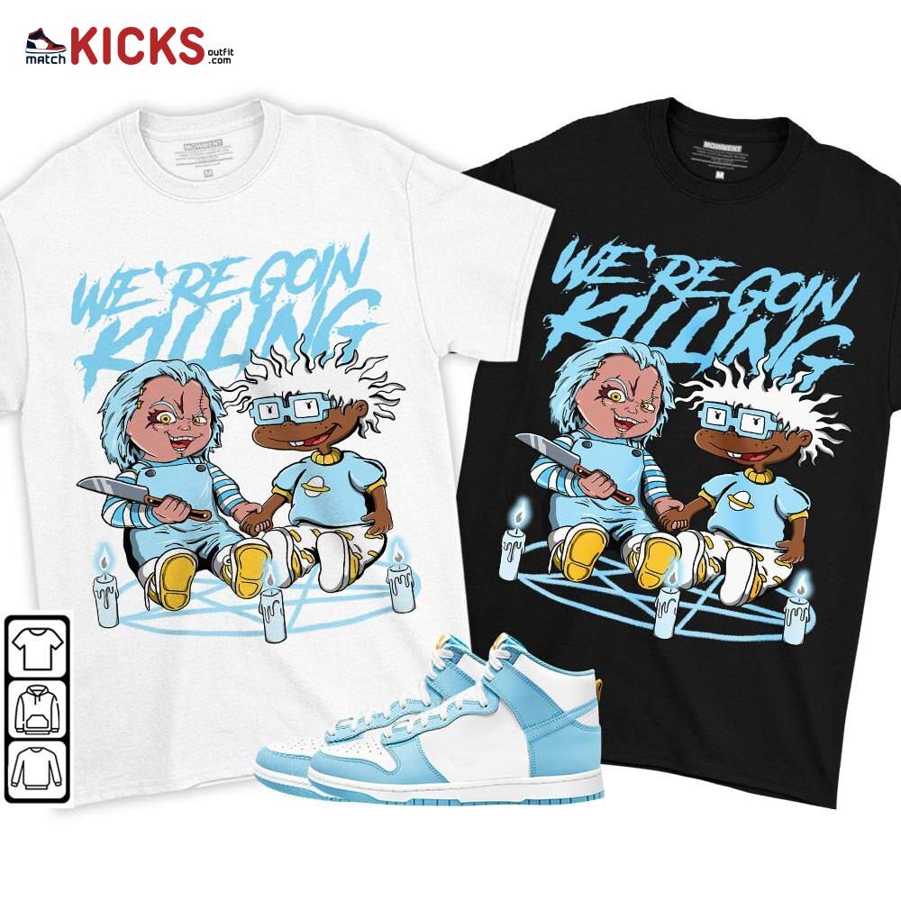 Chucky Chuckie Rugrats Horror Sneaker Shirt Match Dunk High Blue Chill, Dunk High Homer Simpson MKO T-Shirt