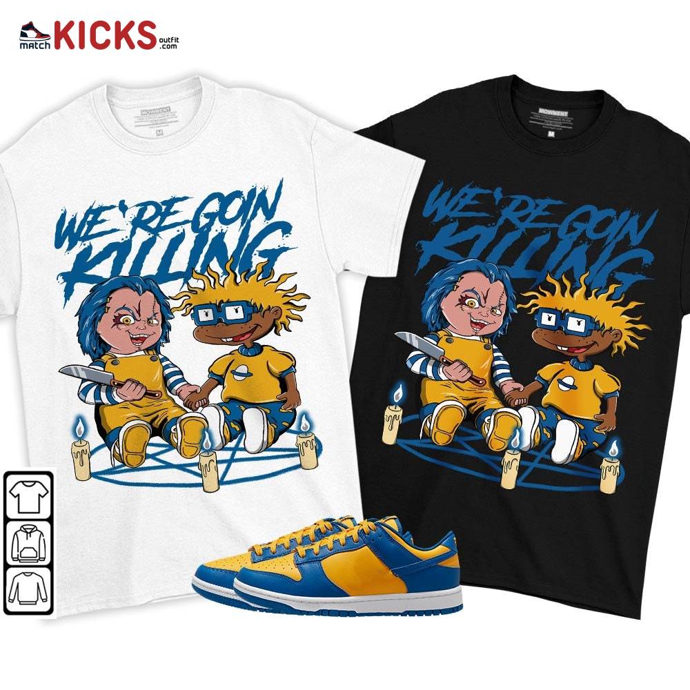 Chucky Chuckie Rugrats Horror Sneaker Shirt Match Dunk Low Blue Yellow, Dunk Low Blue Jay MKO T-Shirt Chucky Chuckie Rugrats Horror Sneaker Shirt Match Dunk Low Blue Yellow, Dunk Low Blue Jay MKO T-Shirt