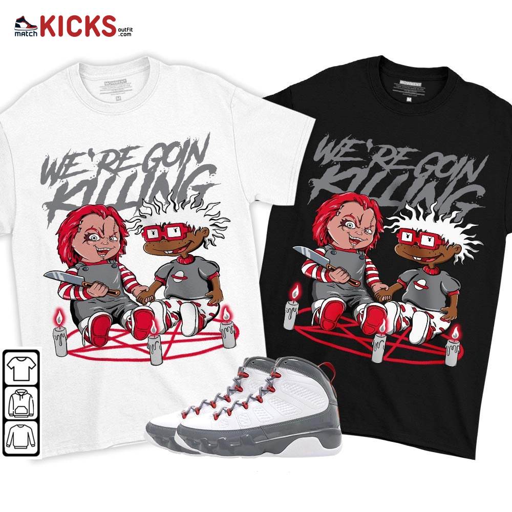Chucky Chuckie Rugrats Horror Sneaker Shirt Match Fire Red 9s, Jordan 9 Retro Fire Red MKO T-Shirt