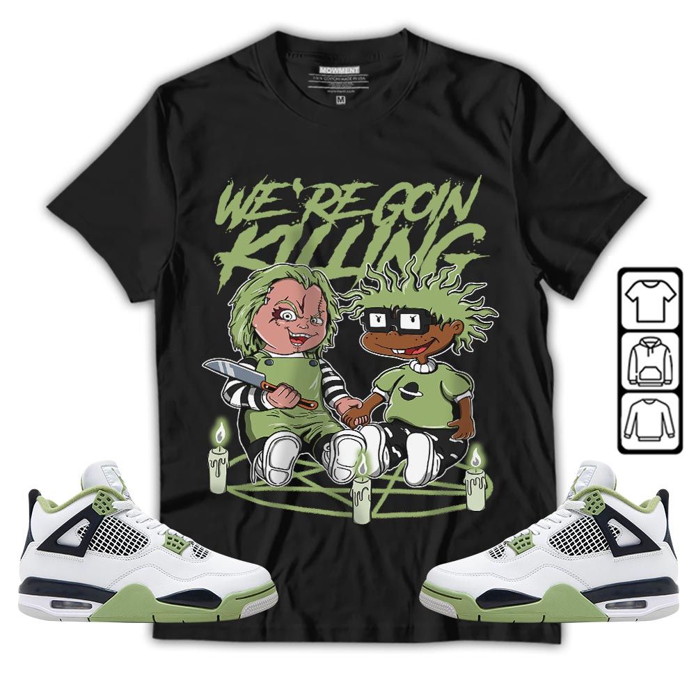 Chucky Chuckie Rugrats Horror Sneaker Shirt Match Retro Oil Green 4s, Jordan 4 Oil Green MKO T-Shirt