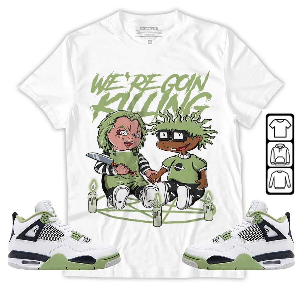 Chucky Chuckie Rugrats Horror Sneaker Shirt Match Retro Oil Green 4s, Jordan 4 Oil Green MKO T-Shirt