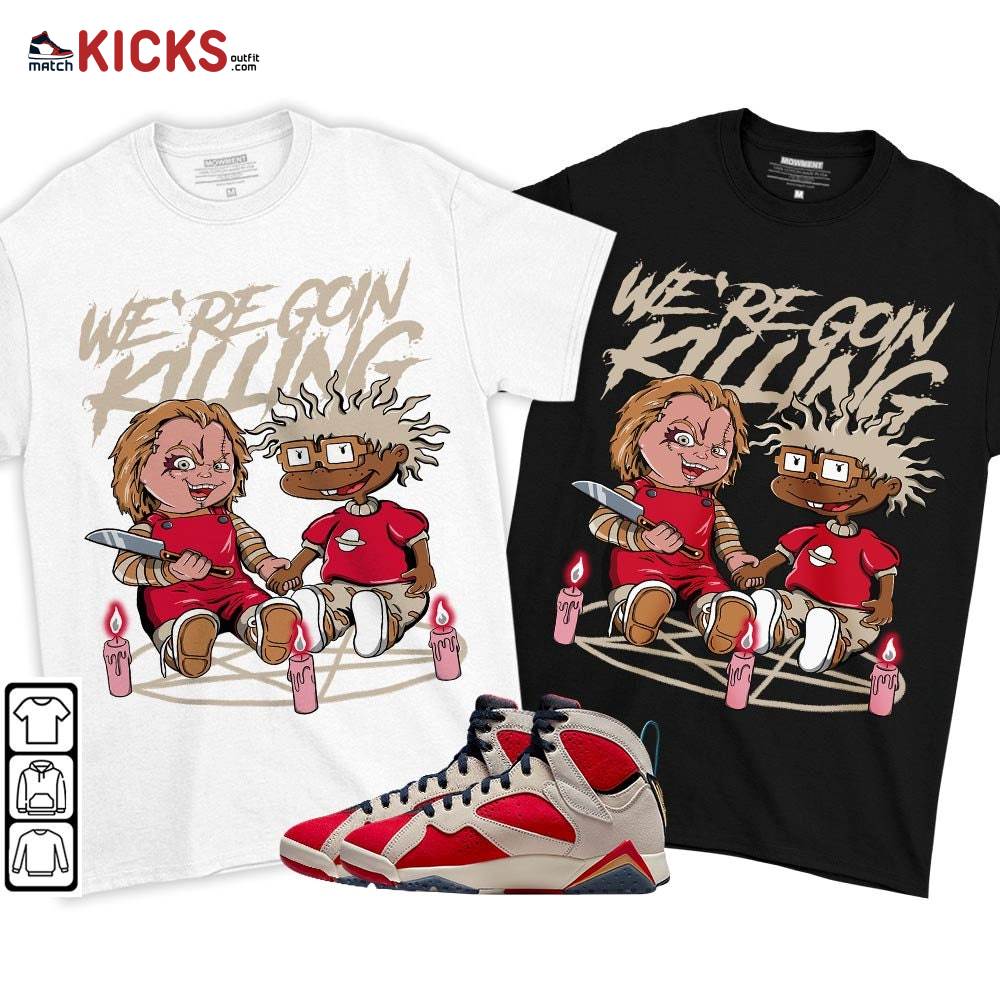 Chucky Chuckie Rugrats Horror Sneaker Shirt Match Trophy Room 7s, Jordan 7 Trophy Room MKO T-Shirt Chucky Chuckie Rugrats Horror Sneaker Shirt Match Trophy Room 7s, Jordan 7 Trophy Room MKO T-Shirt