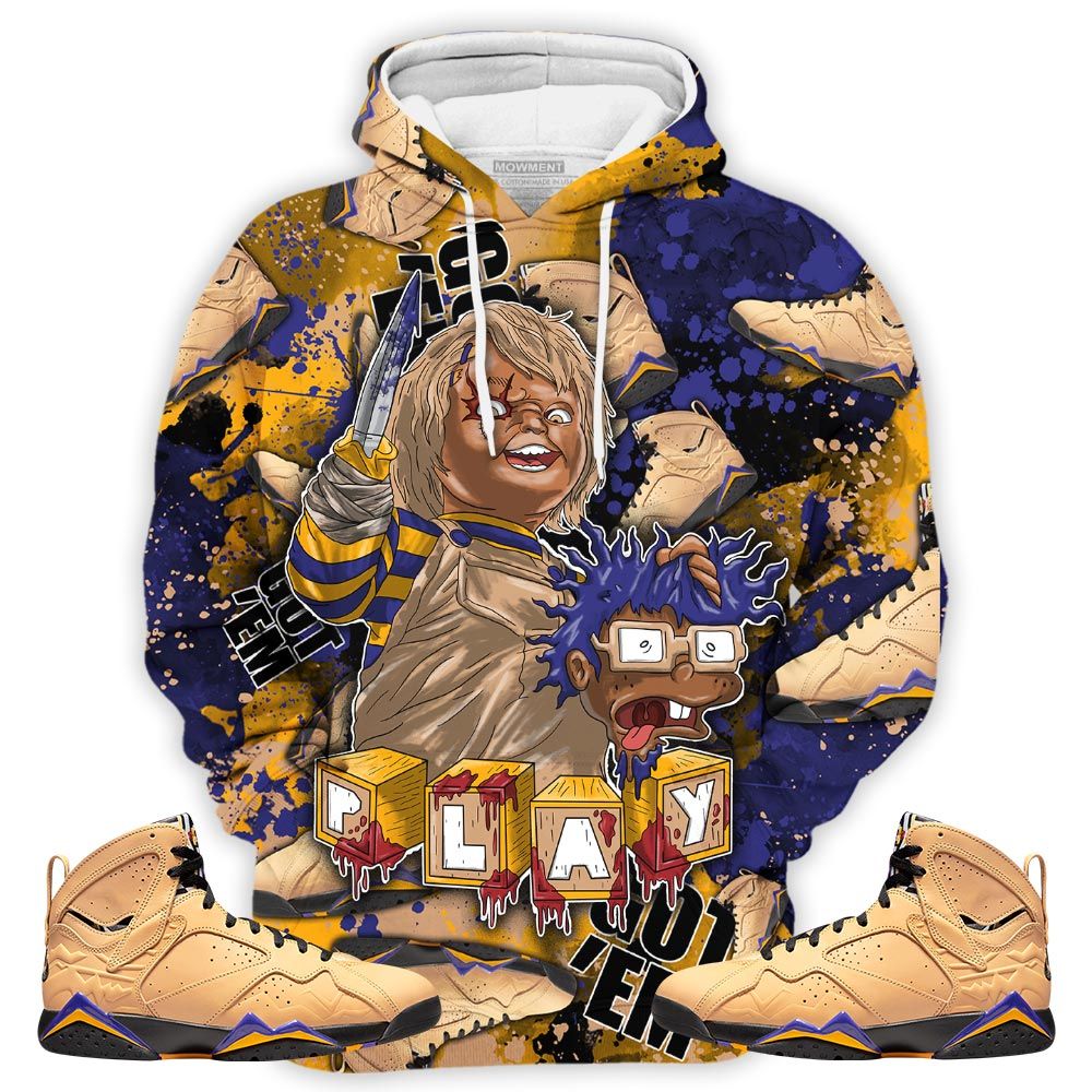 Chucky Chuckie Sneaker Shirt Match Retro Vachetta Tan 7S, Jordan 7 Se Afrobeats Hoodie Sweatshirt Tee All Over Print MKO Shirt