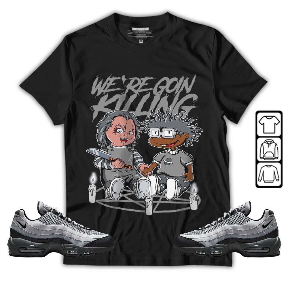 Chucky Horror Sneaker Shirt Match 95 Reflective Safari Grey, Air Max 95 Reflective Safari MKO T-Shirt