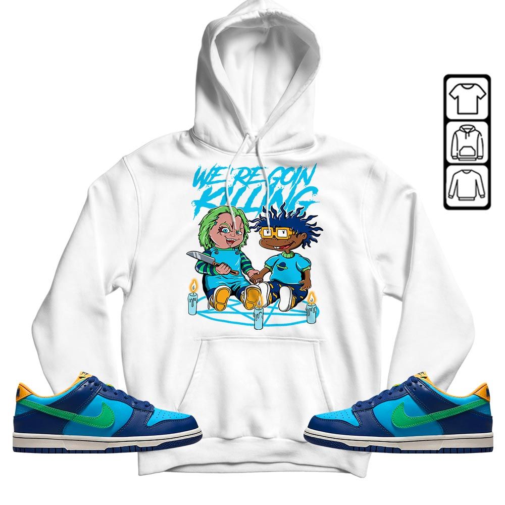 Chucky Horror Sneaker Shirt Match Dunk Low GS Kyrie, Dunk Low GS Electric Algae MKO T-Shirt