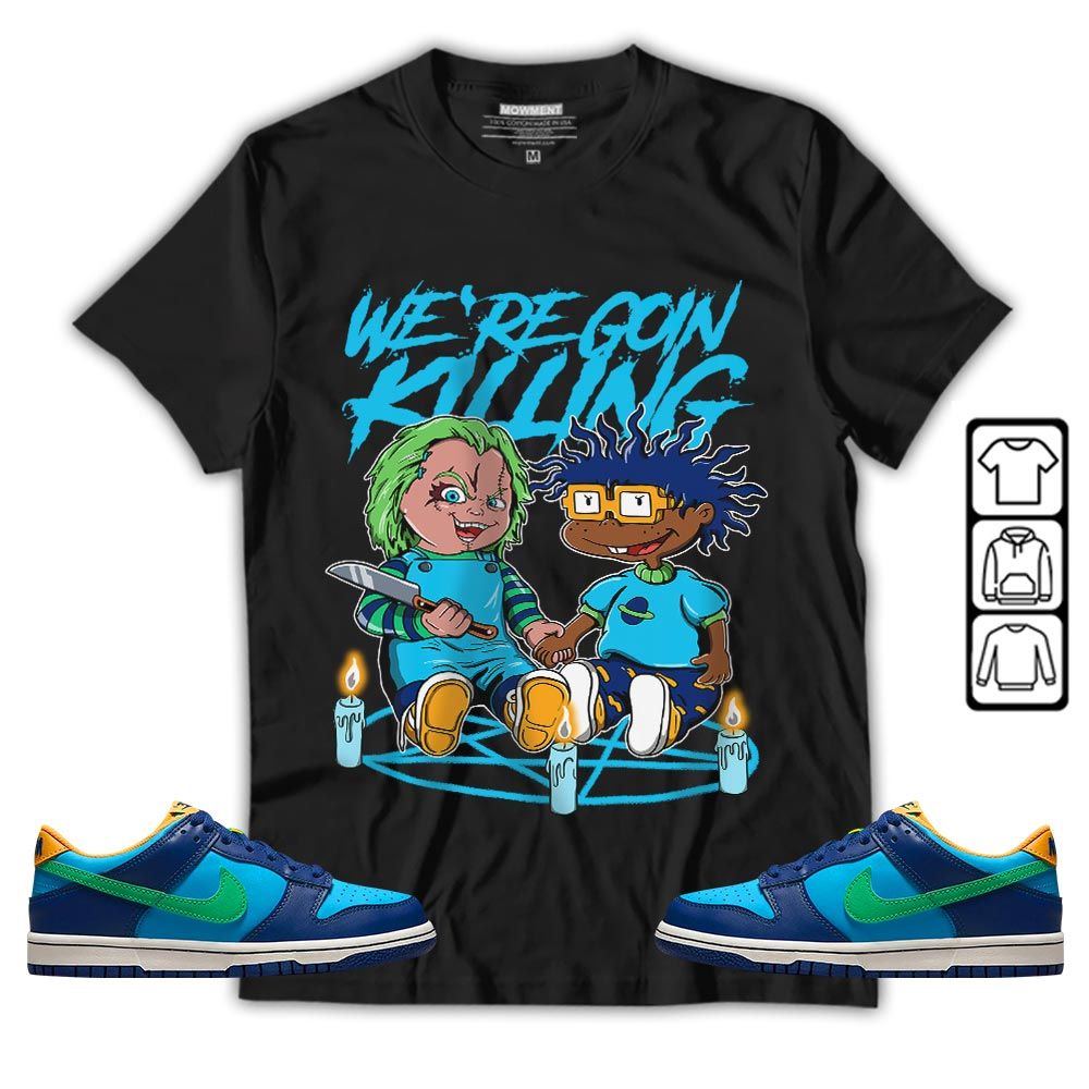 Chucky Horror Sneaker Shirt Match Dunk Low GS Kyrie, Dunk Low GS Electric Algae MKO T-Shirt