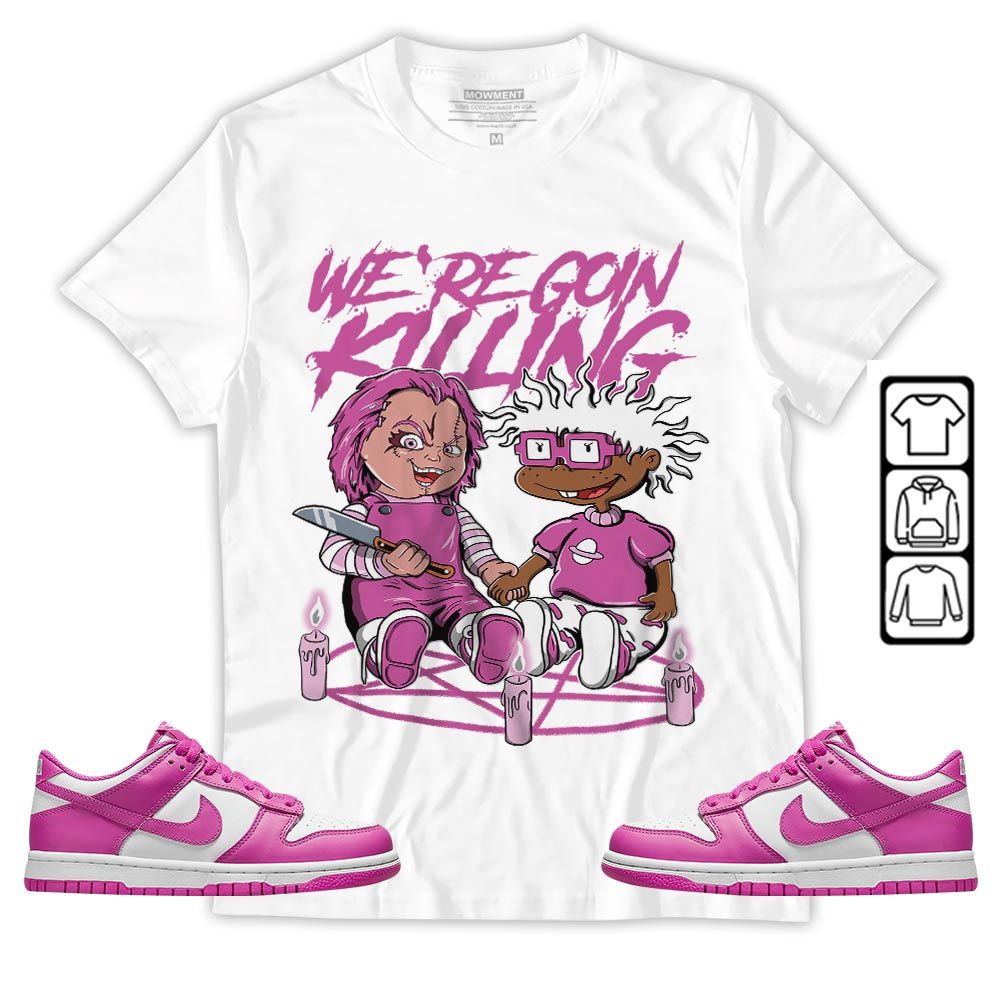 Chucky Horror Sneaker Shirt Match GS Active Fuchsia, Dunk Low Active Fuchsia MKO T-Shirt
