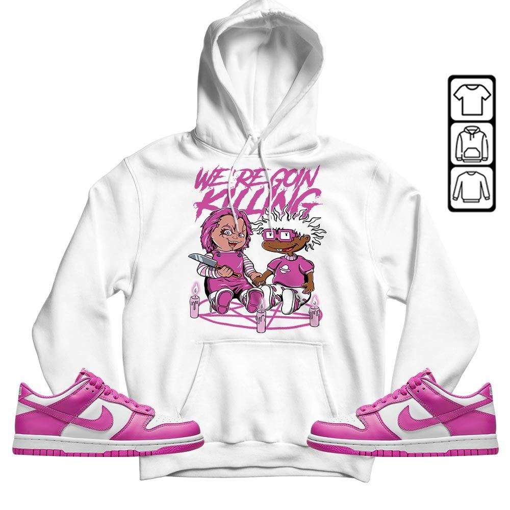 Chucky Horror Sneaker Shirt Match GS Active Fuchsia, Dunk Low Active Fuchsia MKO T-Shirt