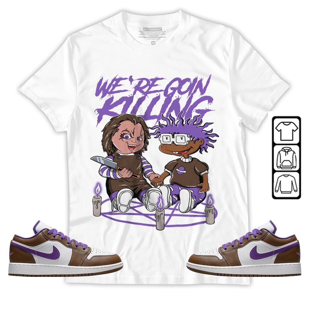Chucky Horror Sneaker Shirt Match Purple Mocha 1s, Jordan 1 Low Purple Mocha MKO T-Shirt Chucky Horror Sneaker Shirt Match Purple Mocha 1s, Jordan 1 Low Purple Mocha MKO T-Shirt
