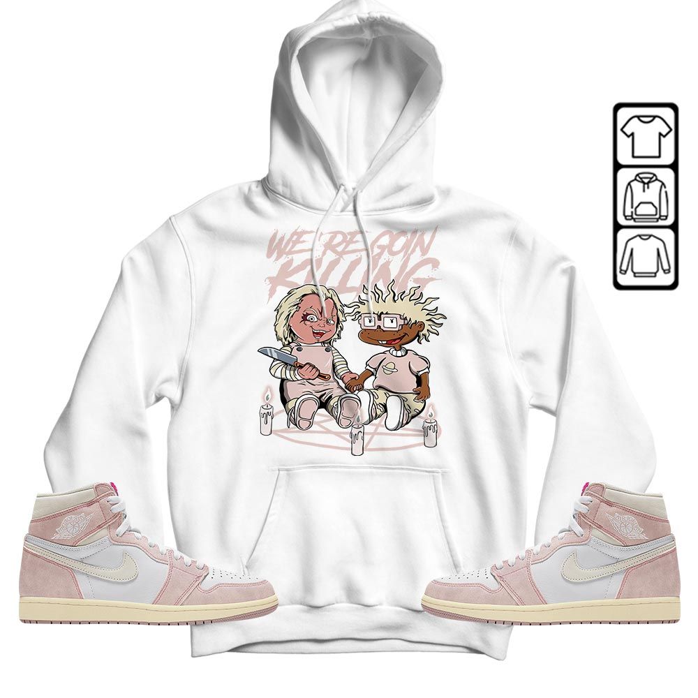 Chucky Horror Sneaker Shirt Match Retro Washed Pink 1s, Jordan 1 High OG Washed Pink MKO T-Shirt