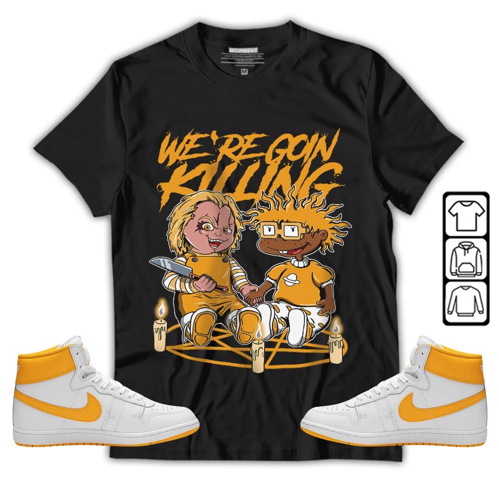 Chucky Horror Sneaker Shirt Match University Gold, Ship SP University Gold MKO T-Shirt Chucky Horror Sneaker Shirt Match University Gold, Ship SP University Gold MKO T-Shirt