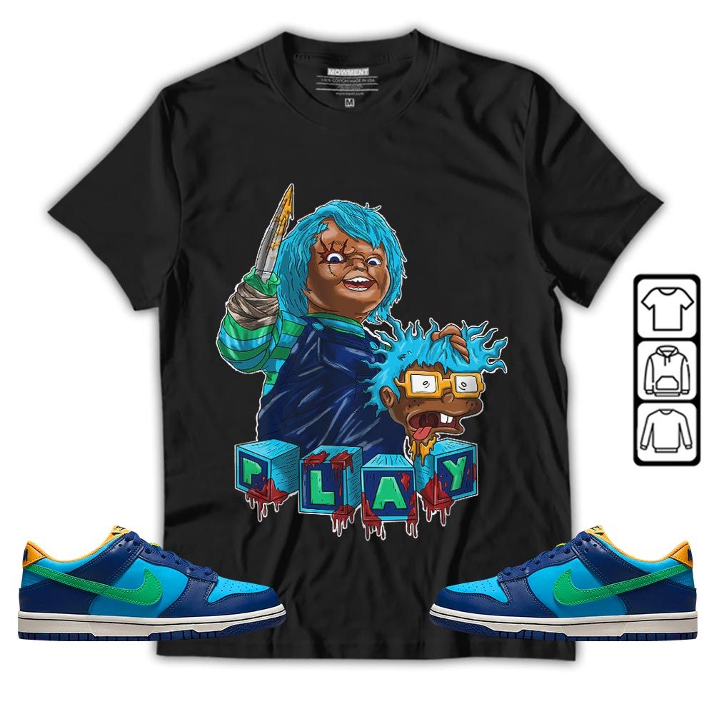 Chucky Kills Sneaker Shirt Match Dunk Low GS Kyrie, Dunk Low GS Electric Algae MKO T-Shirt