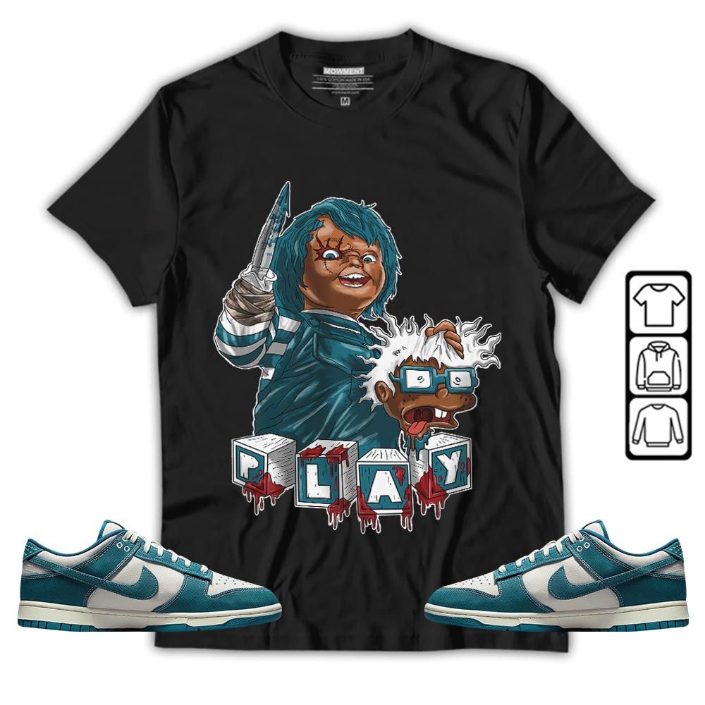 Chucky Kills Sneaker Shirt Match Dunk Low Industrial Blue, Dunk Low Denim Industrial Blue MKO T-Shirt