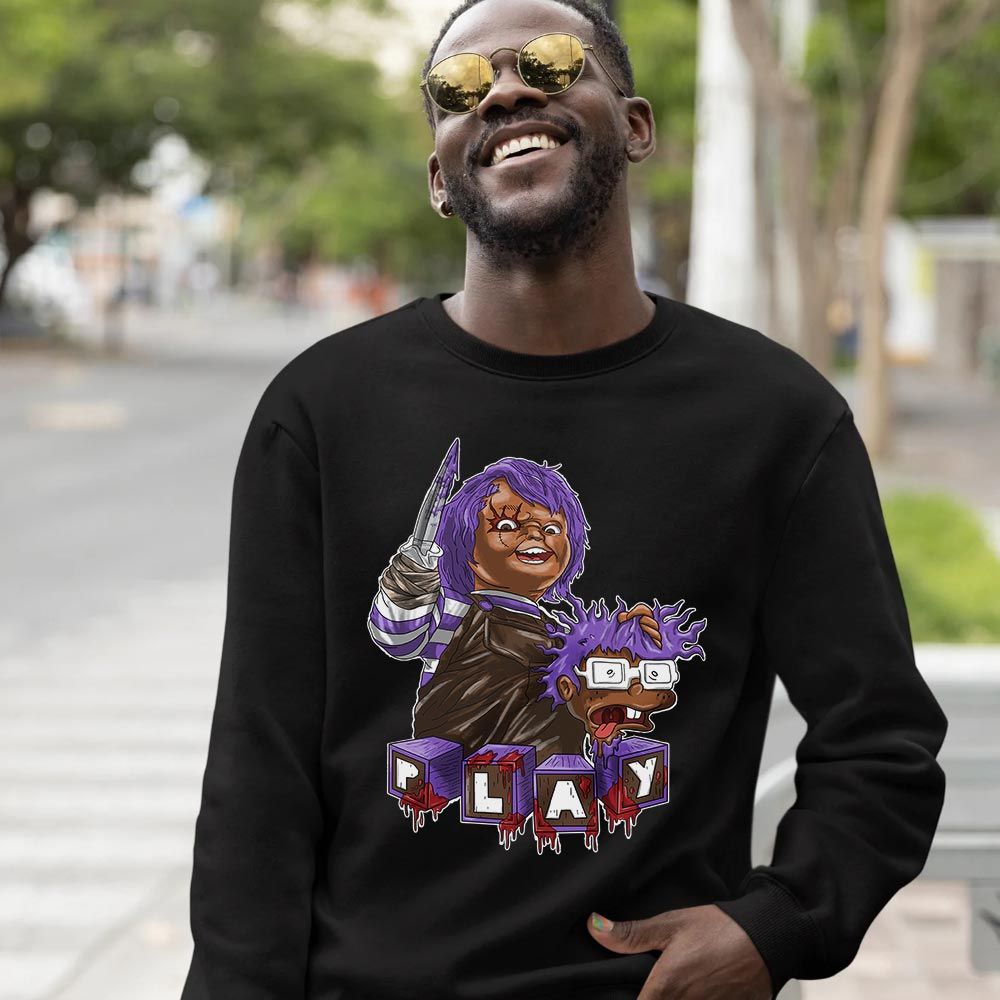 Chucky Kills Sneaker Shirt Match Purple Mocha 1s, Jordan 1 Low Purple Mocha MKO T-Shirt Chucky Kills Sneaker Shirt Match Purple Mocha 1s, Jordan 1 Low Purple Mocha MKO T-Shirt