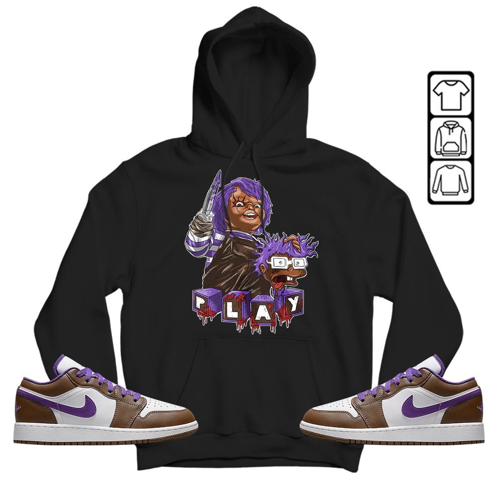 Chucky Kills Sneaker Shirt Match Purple Mocha 1s, Jordan 1 Low Purple Mocha MKO T-Shirt Chucky Kills Sneaker Shirt Match Purple Mocha 1s, Jordan 1 Low Purple Mocha MKO T-Shirt