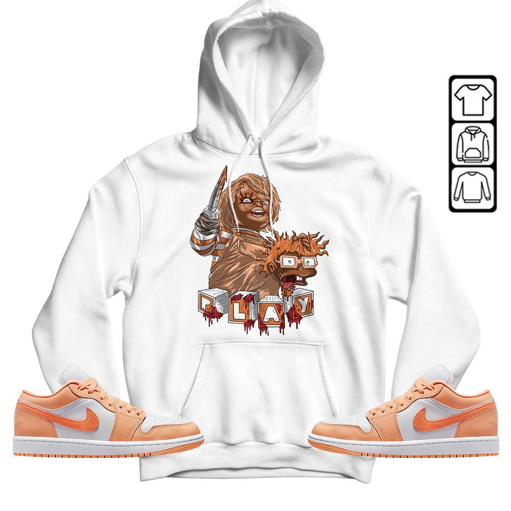Chucky Kills Sneaker Shirt Match Sunset Haze 1s, Jordan 1 Low Sunset Haze MKO T-Shirt