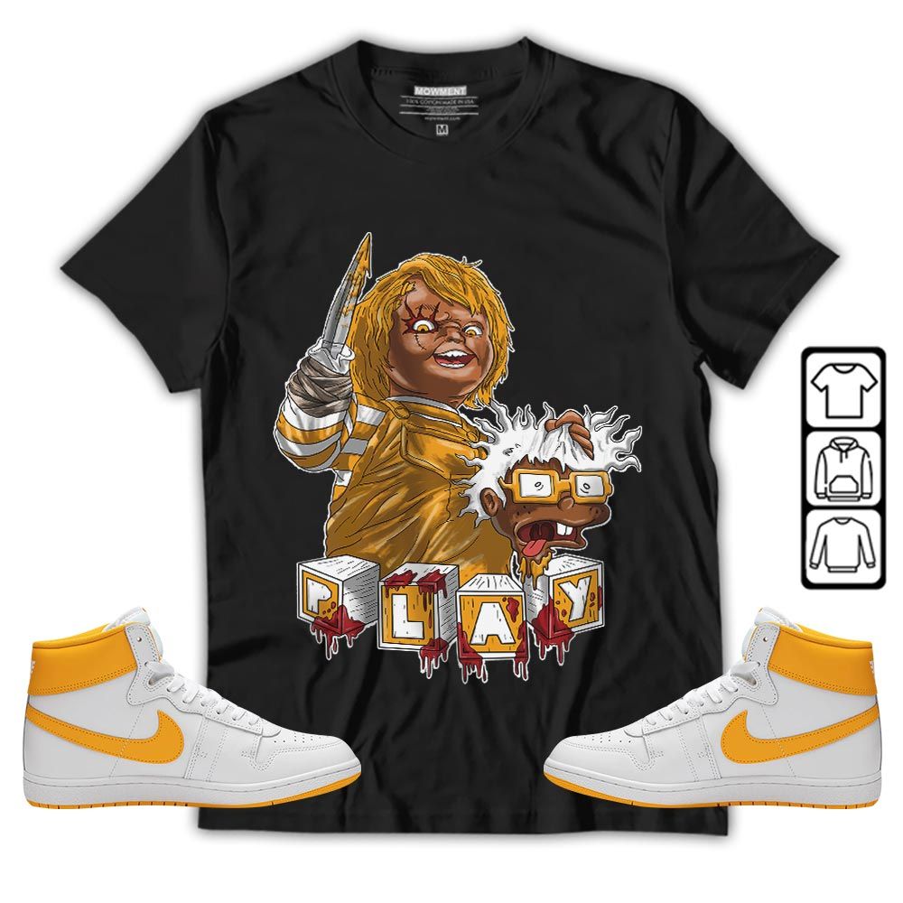 Chucky Kills Sneaker Shirt Match University Gold, Ship SP University Gold MKO T-Shirt