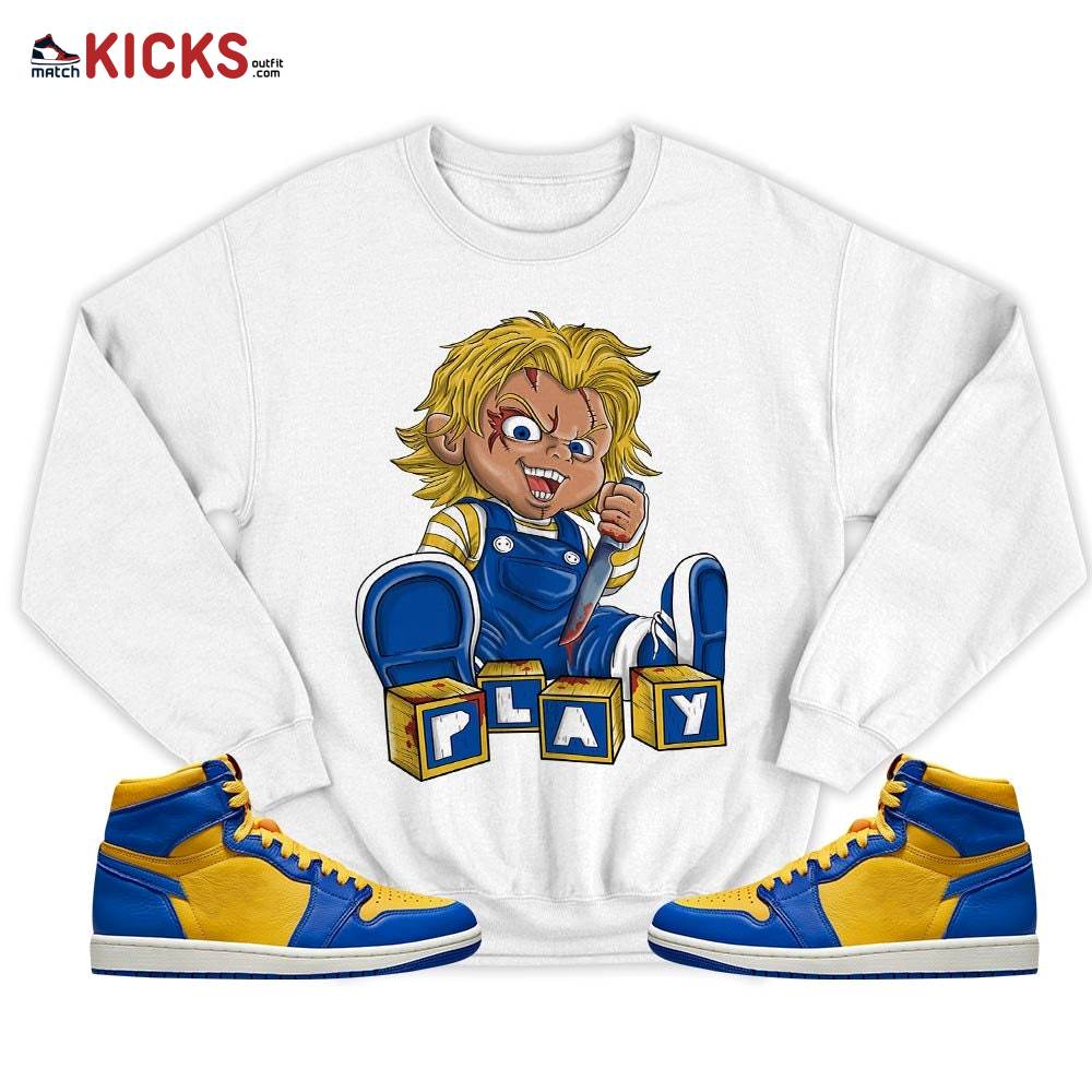 Chucky Play Horror Sneaker Shirt Match 2023 Laney 1s, Jordan 1 Retro High Laney MKO T-Shirt Chucky Play Horror Sneaker Shirt Match 2023 Laney 1s, Jordan 1 Retro High Laney MKO T-Shirt
