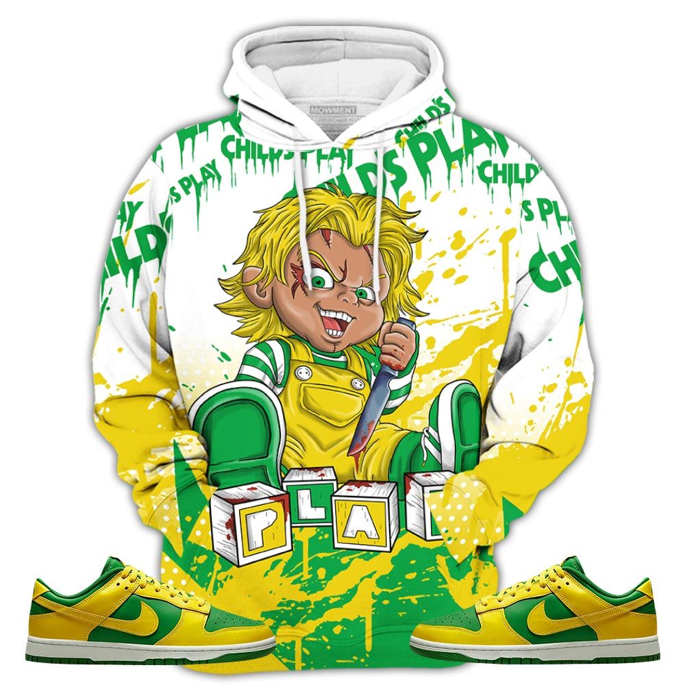 Chucky Play Horror Sneaker Shirt Match 2023 Reverse Brazil, Dunk Low Reverse Brazil Hoodie Sweatshirt Tee All Over Print MKO Shirt