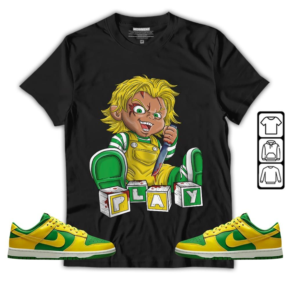 Chucky Play Horror Sneaker Shirt Match 2023 Reverse Brazil, Dunk Low Reverse Brazil MKO T-Shirt