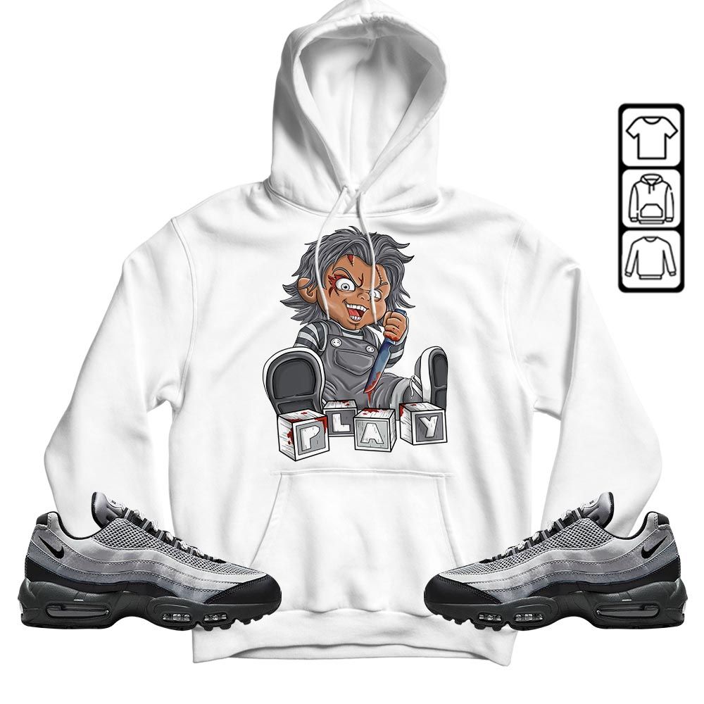 Chucky Play Horror Sneaker Shirt Match 95 Reflective Safari Grey, Air Max 95 Reflective Safari MKO T-Shirt