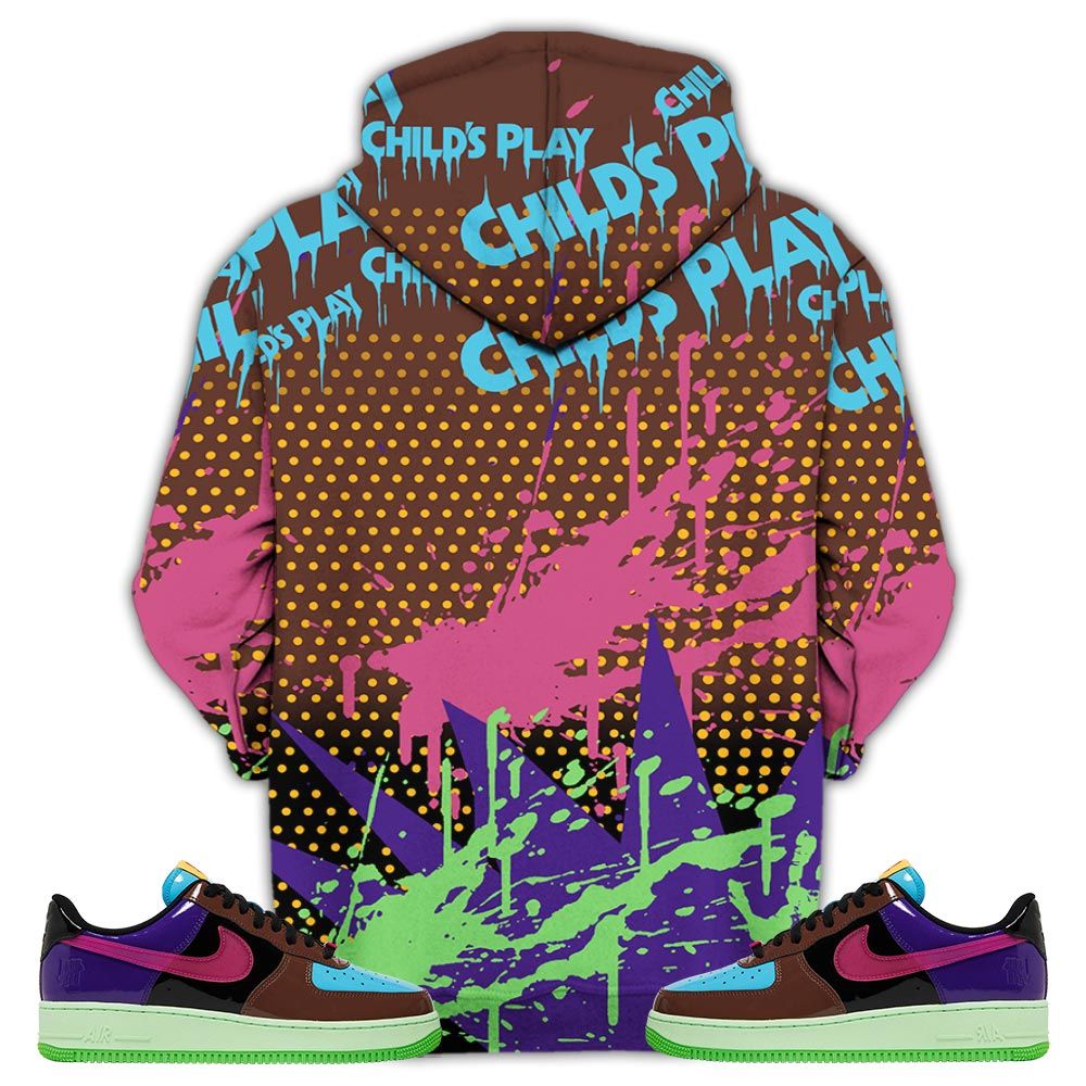 Chucky Play Horror Sneaker Shirt Match Af 1 Low Sp Pink Prime, Air Force 1 Undefeated Pink Prime Hoodie Sweatshirt Tee All Over Print MKO Shirt