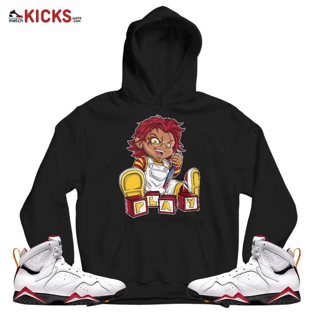 Chucky Play Horror Sneaker Shirt Match Cardinal 7s, Jordan 7 Retro Cardinal MKO T-Shirt Chucky Play Horror Sneaker Shirt Match Cardinal 7s, Jordan 7 Retro Cardinal MKO T-Shirt