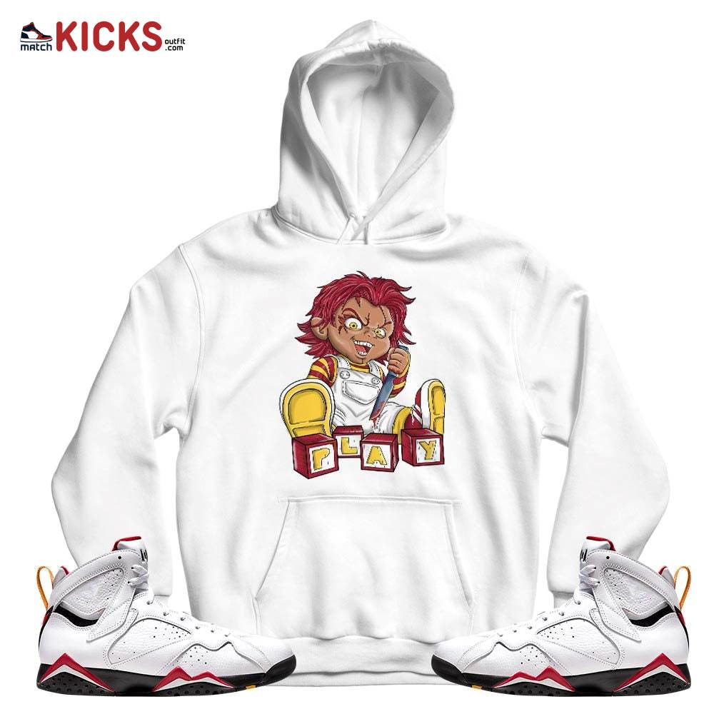 Chucky Play Horror Sneaker Shirt Match Cardinal 7s, Jordan 7 Retro Cardinal MKO T-Shirt Chucky Play Horror Sneaker Shirt Match Cardinal 7s, Jordan 7 Retro Cardinal MKO T-Shirt