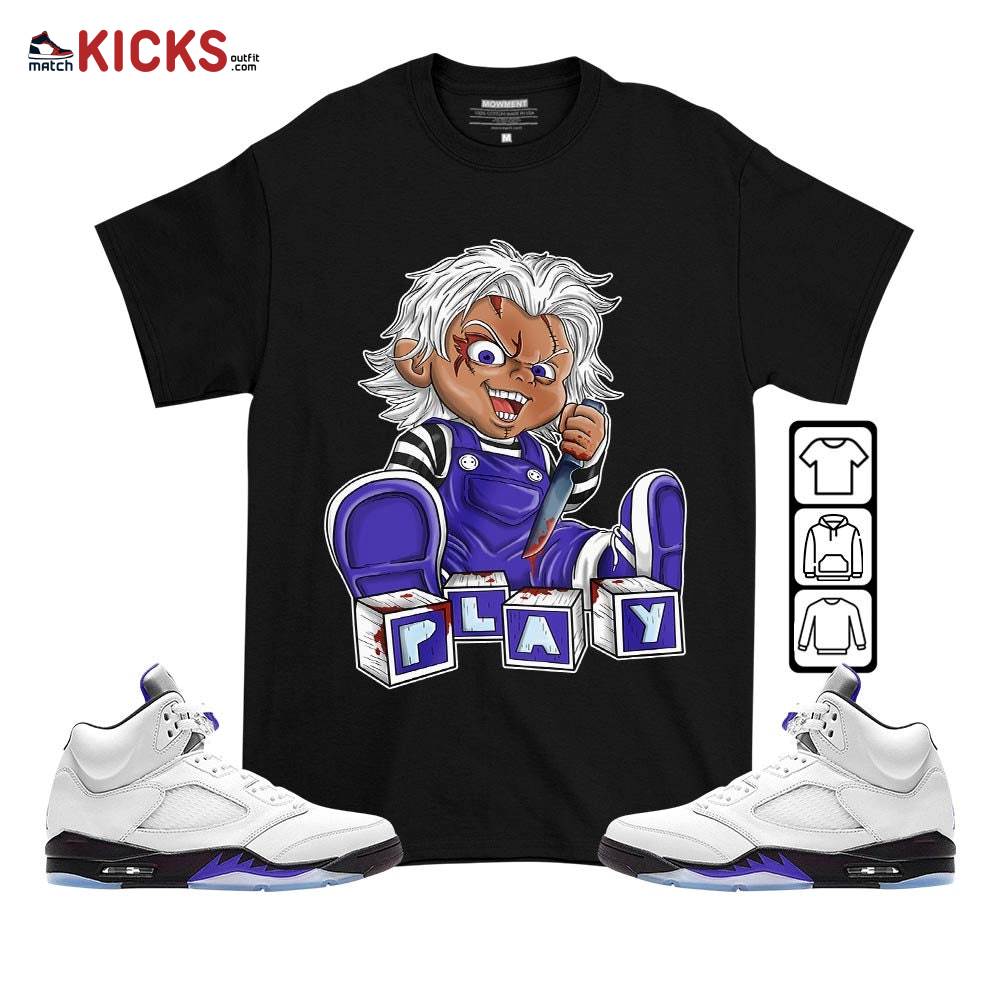 Chucky Play Horror Sneaker Shirt Match Concord 5s, Jordan 5 Retro Concord MKO T-Shirt