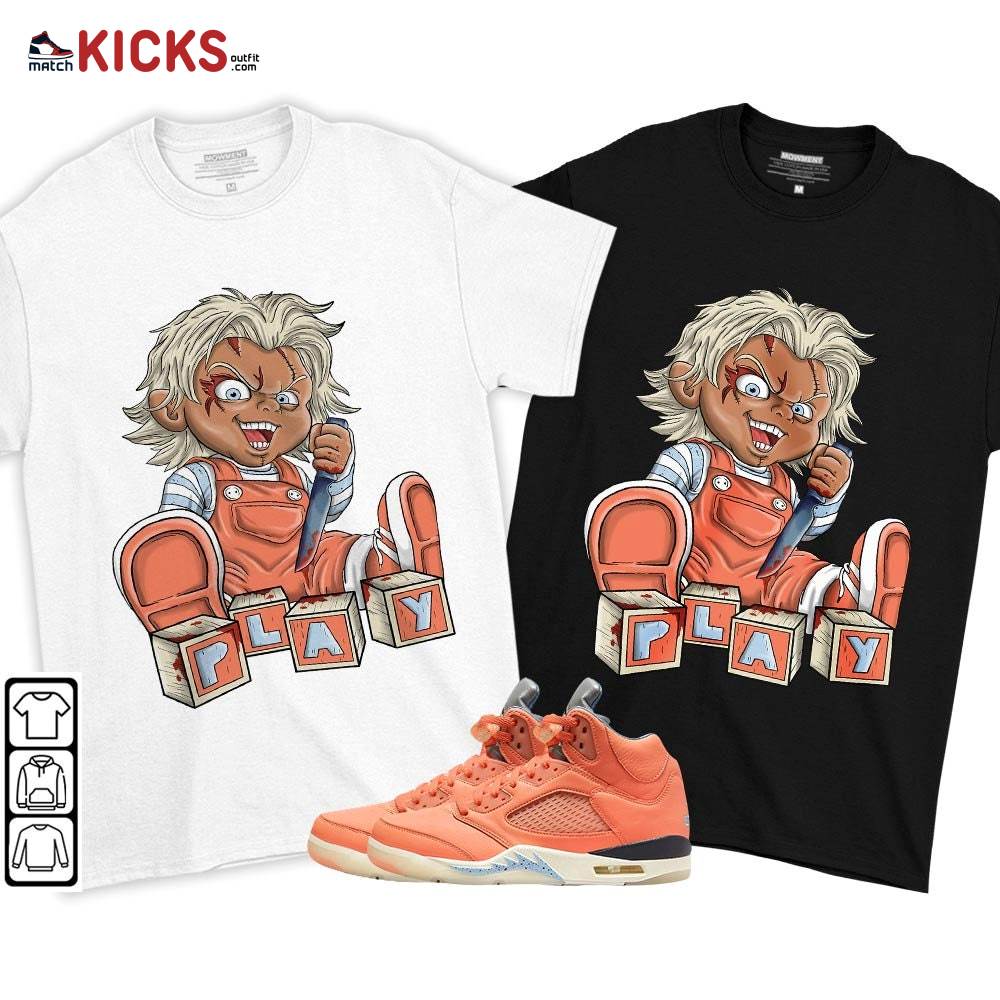Chucky Play Horror Sneaker Shirt Match Crimson Bliss 5s, Jordan 5 DJ Khaled Crimson Bliss MKO T-Shirt Chucky Play Horror Sneaker Shirt Match Crimson Bliss 5s, Jordan 5 DJ Khaled Crimson Bliss MKO T-Shirt