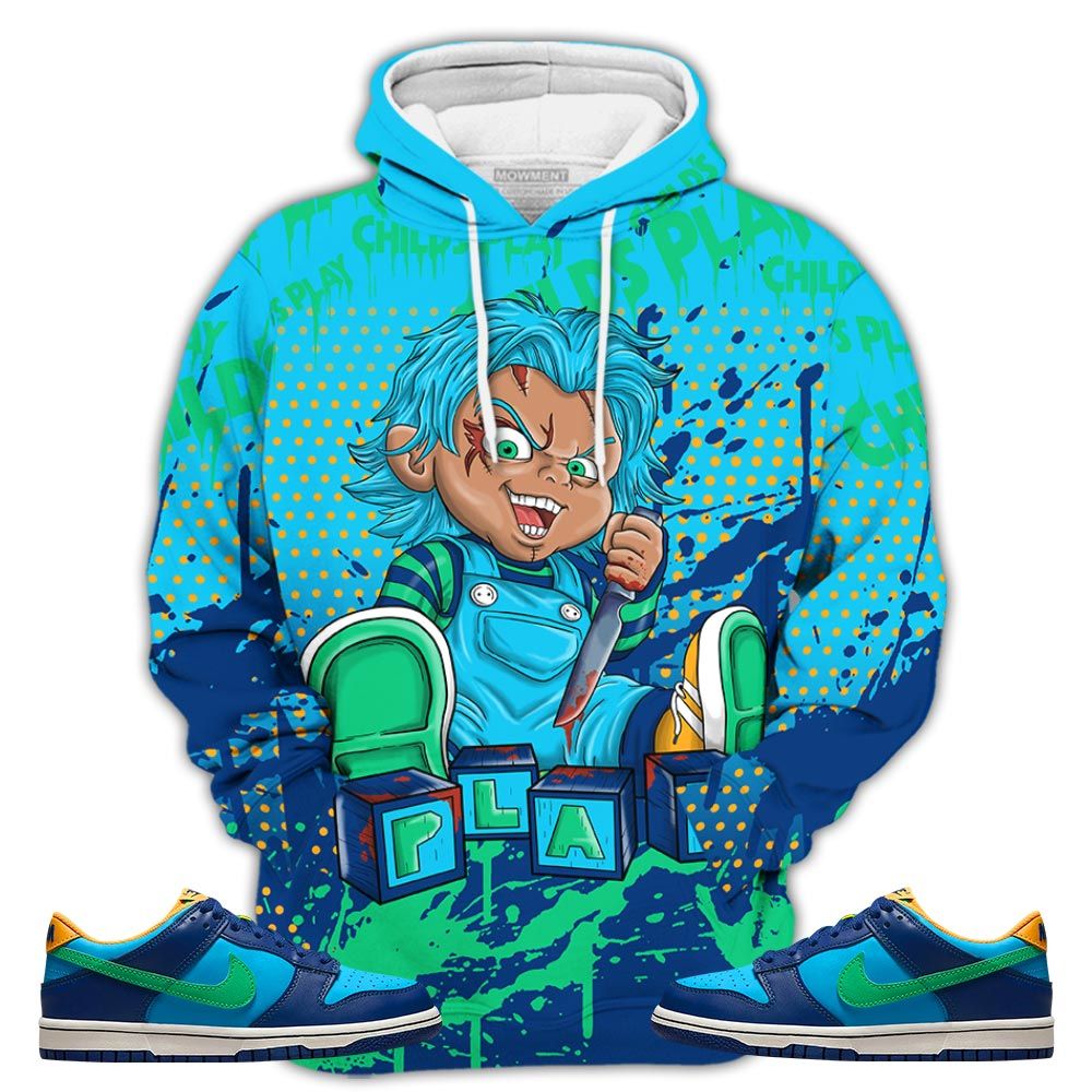 Chucky Play Horror Sneaker Shirt Match Dunk Low Gs Kyrie, Dunk Low Gs Electric Algae Hoodie Sweatshirt Tee All Over Print MKO Shirt