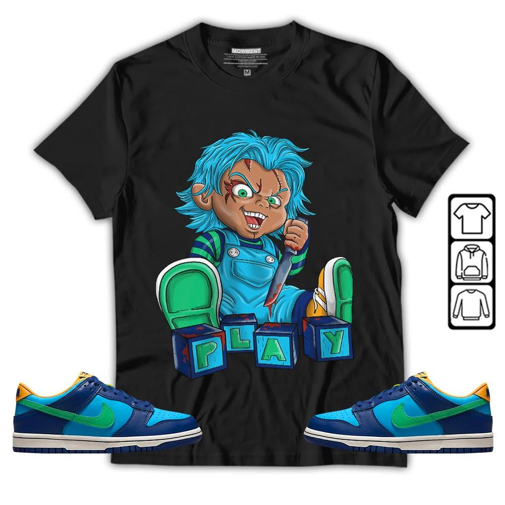 Chucky Play Horror Sneaker Shirt Match Dunk Low GS Kyrie, Dunk Low GS Electric Algae MKO T-Shirt