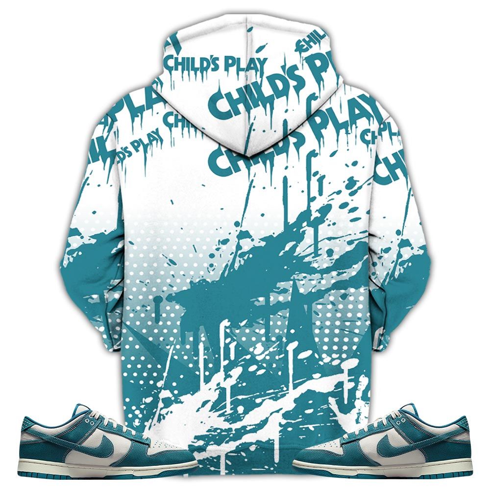 Chucky Play Horror Sneaker Shirt Match Dunk Low Industrial Blue, Dunk Low Denim Industrial Blue Hoodie Sweatshirt Tee All Over Print MKO Shirt