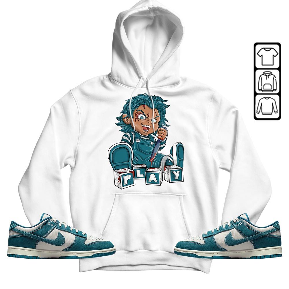 Chucky Play Horror Sneaker Shirt Match Dunk Low Industrial Blue, Dunk Low Denim Industrial Blue MKO T-Shirt