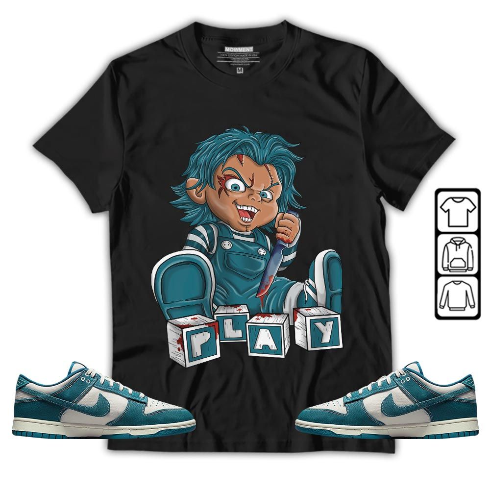 Chucky Play Horror Sneaker Shirt Match Dunk Low Industrial Blue, Dunk Low Denim Industrial Blue MKO T-Shirt