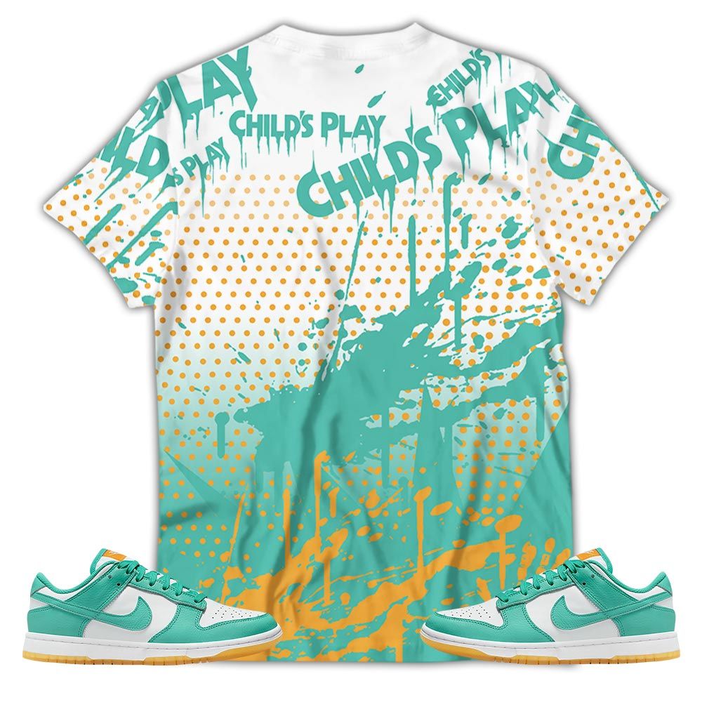 Chucky Play Horror Sneaker Shirt Match Dunk Low Turquoise, Dunk Low Teal Zeal Hoodie Sweatshirt Tee All Over Print MKO Shirt