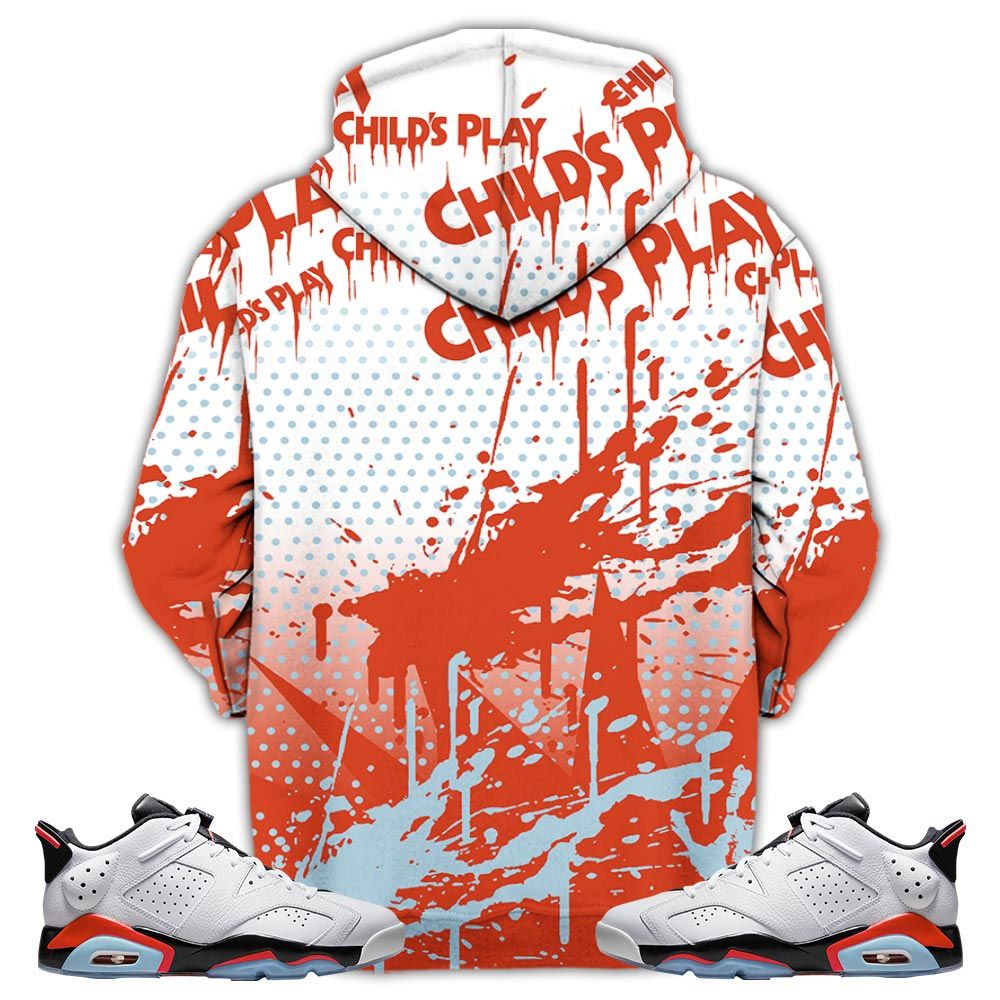 Chucky Play Horror Sneaker Shirt Match Golf White Infrared 6S, Jordan 6 Low Golf White Infrared Hoodie Sweatshirt Tee All Over Print MKO Shirt