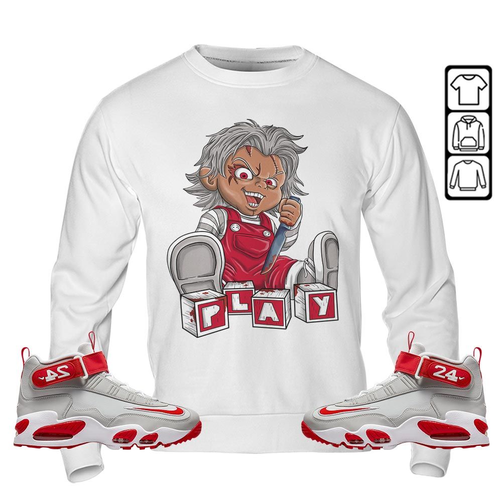 Chucky Play Horror Sneaker Shirt Match Griffey Max 1 University Reds, Air Griffey Max 1 Gray Reds MKO T-Shirt Chucky Play Horror Sneaker Shirt Match Griffey Max 1 University Reds, Air Griffey Max 1 Gray Reds MKO T-Shirt